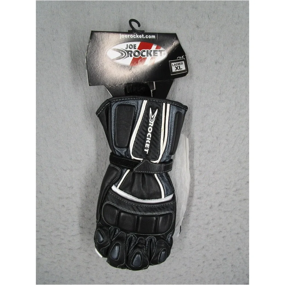 Joe Rocket Highside Women XL Motorcycle Gloves Leather Gunmetal Black JRG366